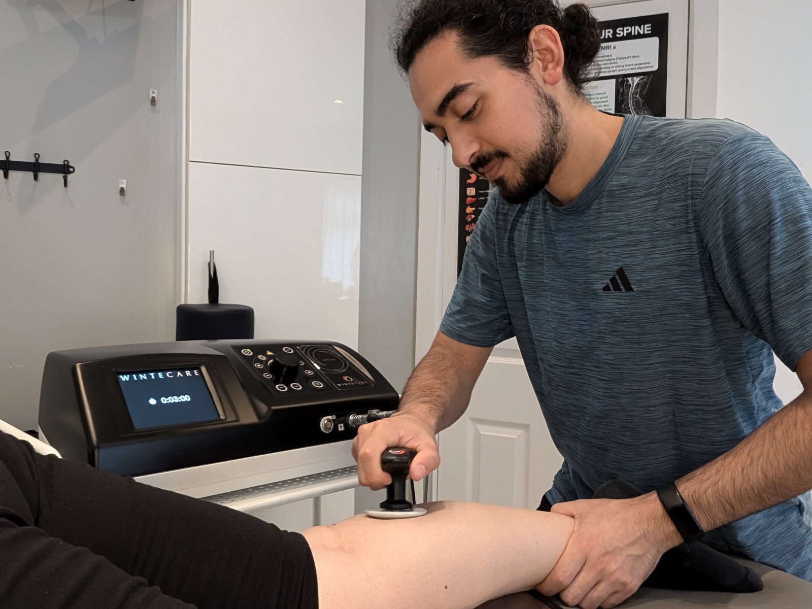 TECAR therapy for knee rehabilitation at Spine Plus